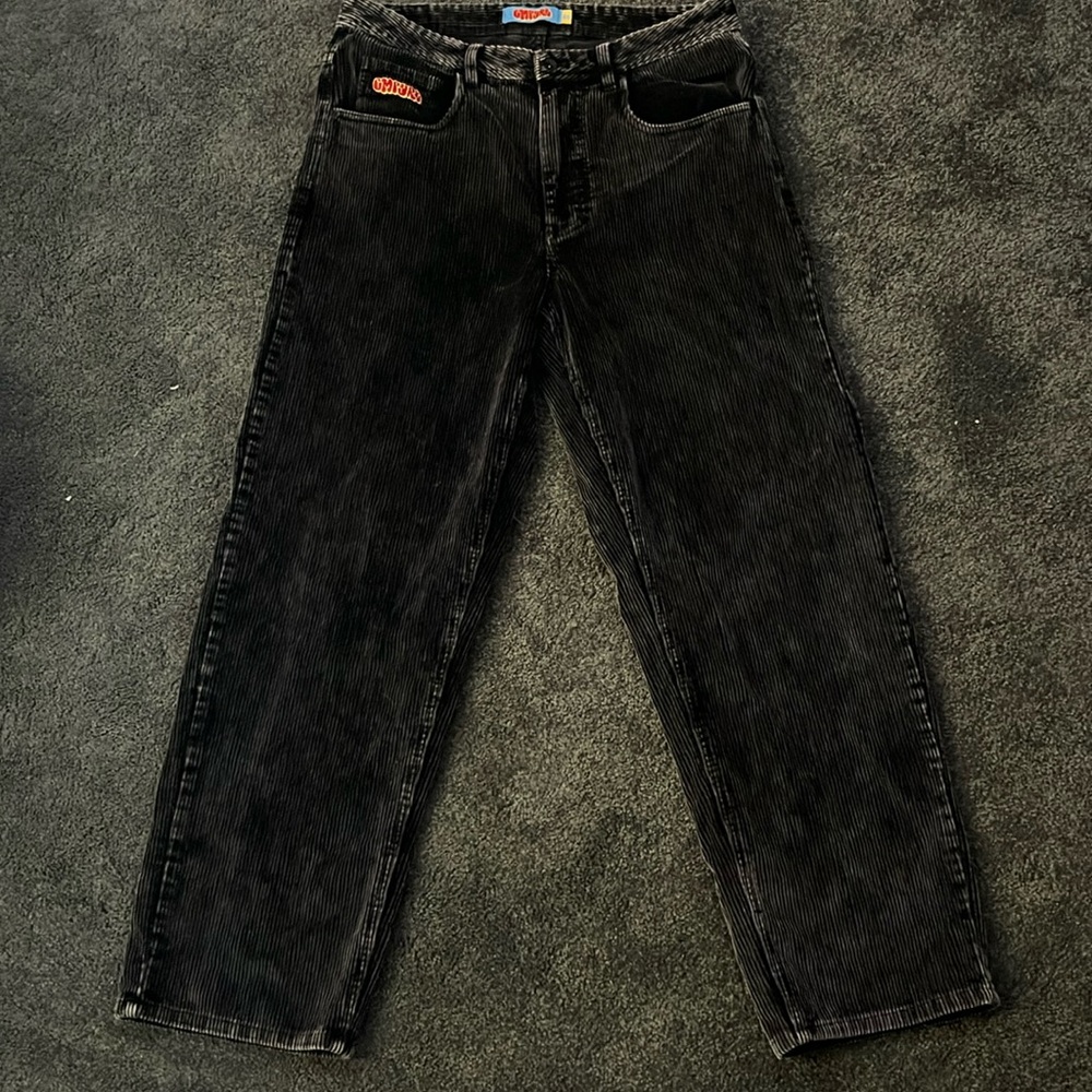 Men’s size 32 silvery gray corduroy, empire pants